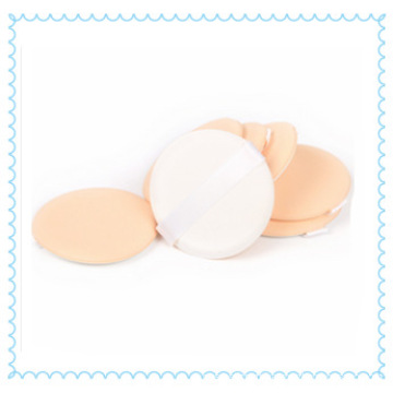 Cotton Cosmetic Air Cushion Powder Puff with White Ribbon